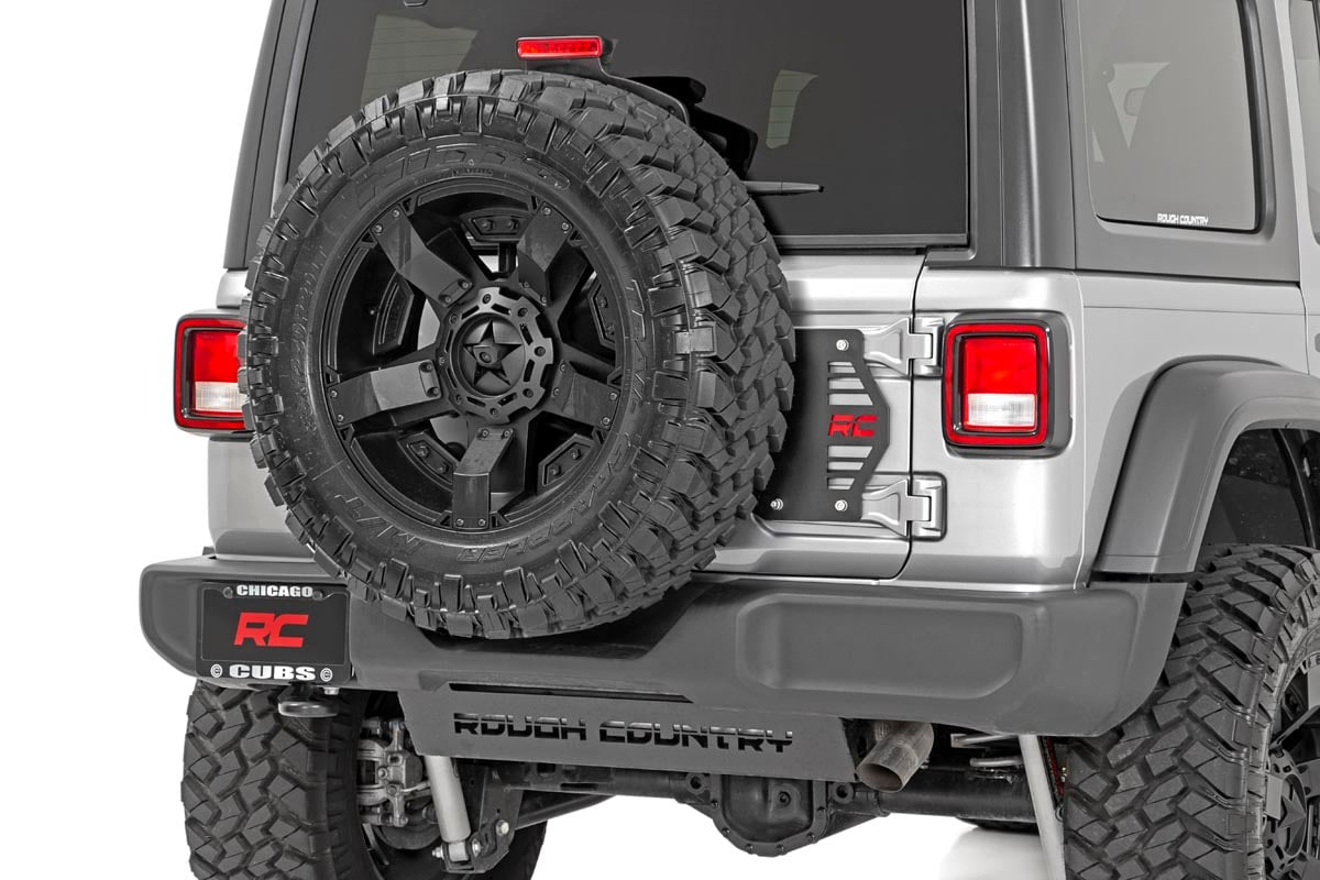 Jeep Wrangler Unlimited Tailgate Reinforcement - Rear - Rough Country - Rough Country - Black - '18-'25